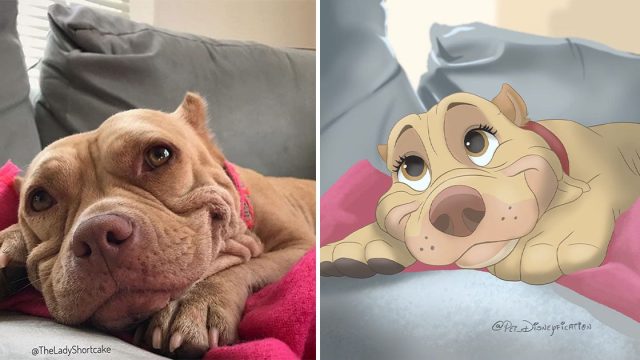 Artista convierte fotos de mascotas al estilo de Disney