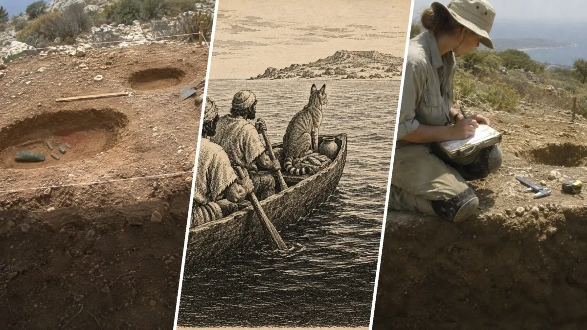 Hace 9.500 años, alguien cavó una tumba para un gato junto a una persona, en una isla sin gatos salvajes